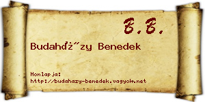 Budaházy Benedek névjegykártya
